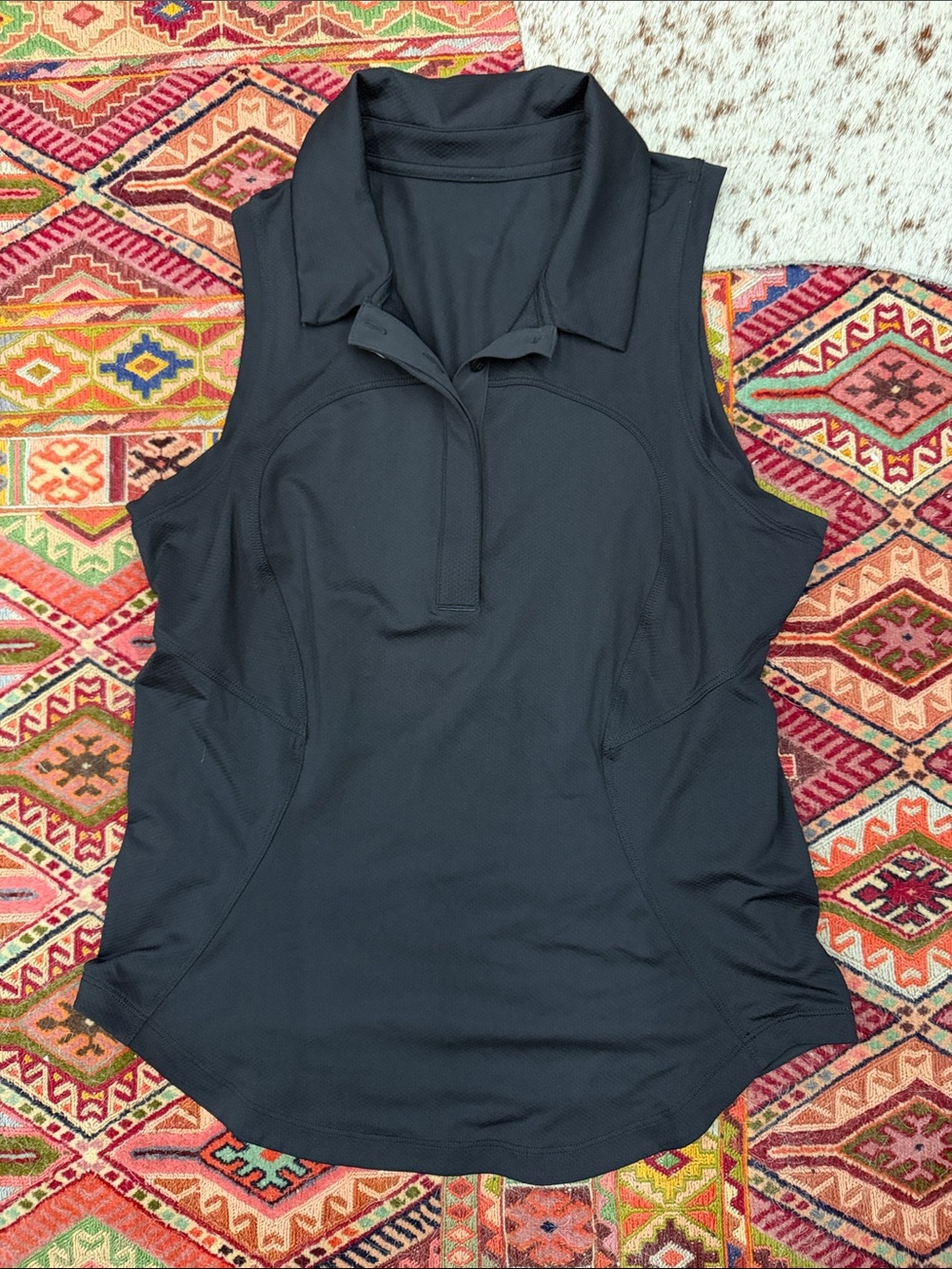 Women's Lululemon Sleeveless Polo Top - Black